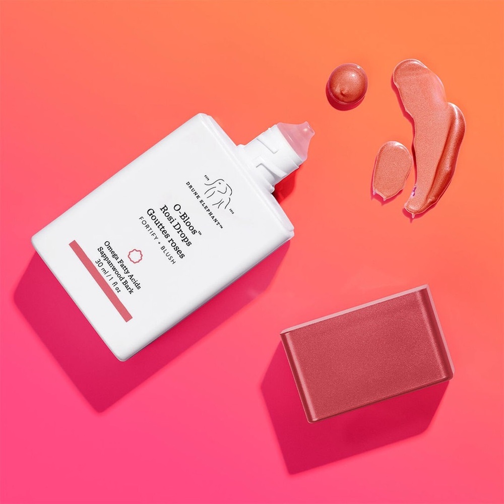 Drunk Elephant O-Bloos Rosi Drops in White and Pink